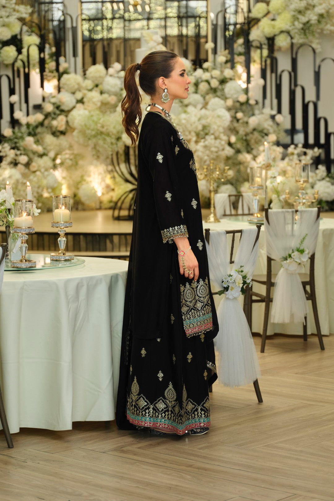 Areesa Jade Full Work Gharara Suit Set