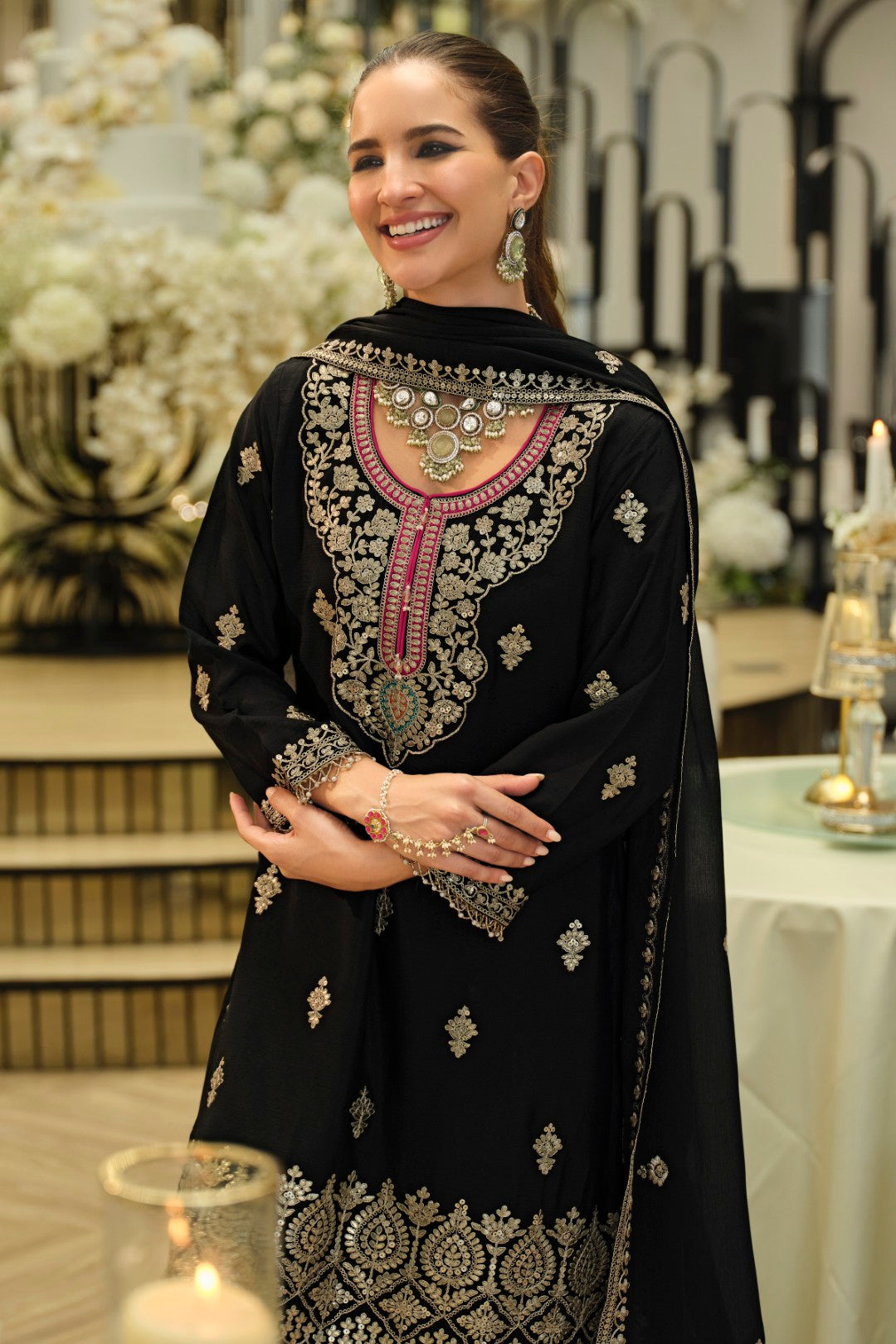 Areesa Jade Full Work Gharara Suit Set