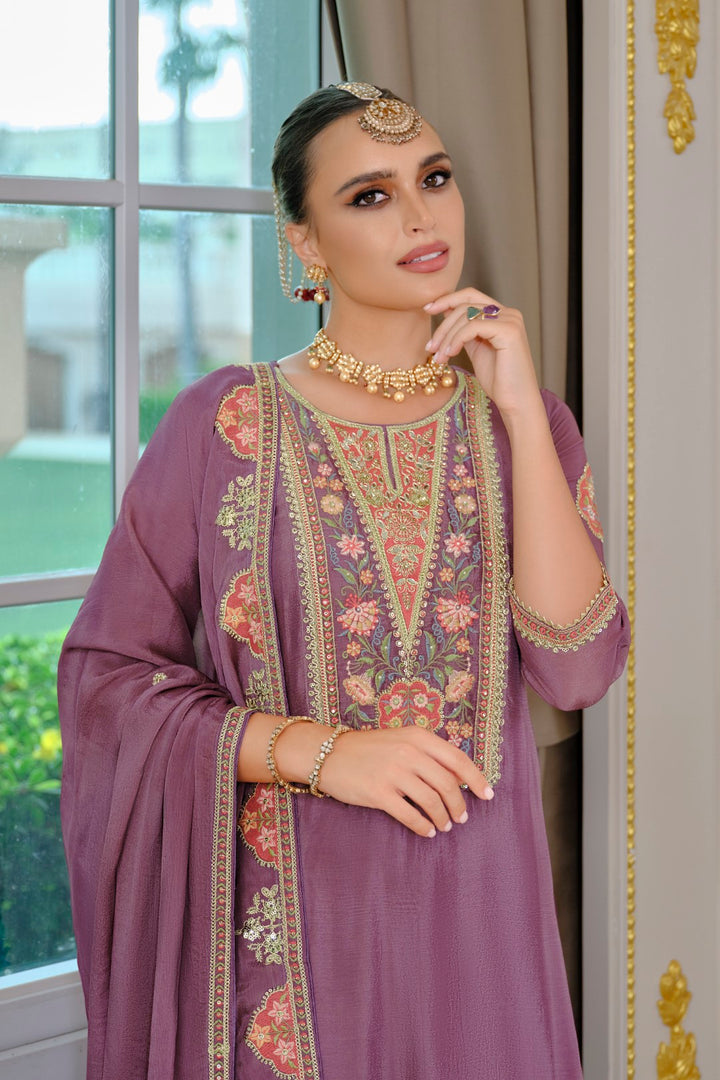 Suryamookhi orchid embroidery Gharara Suit Set