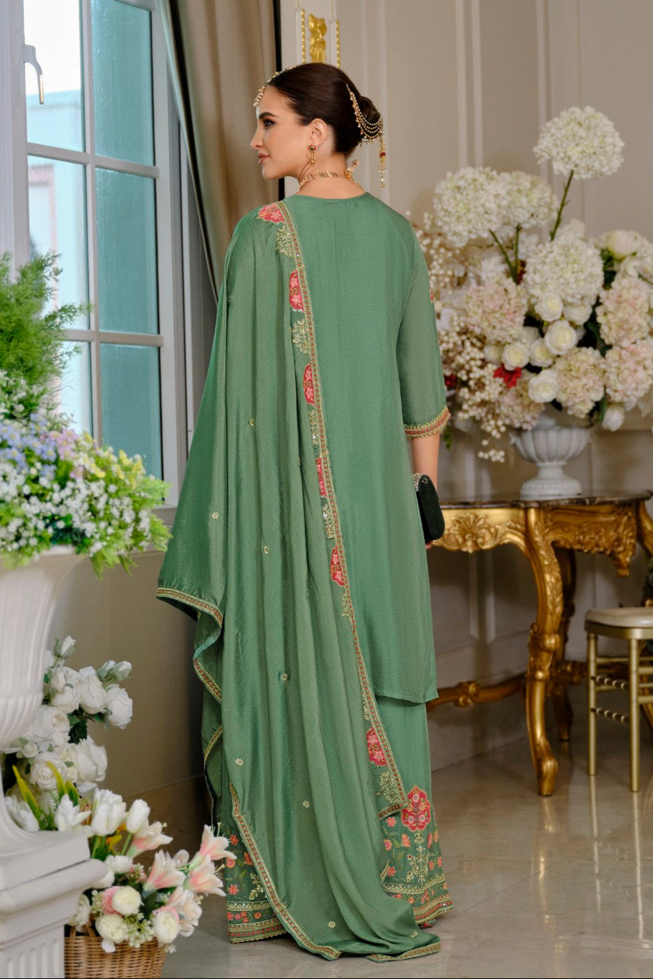 Suryamookhi Fern Embroidery Gharara Suit Set