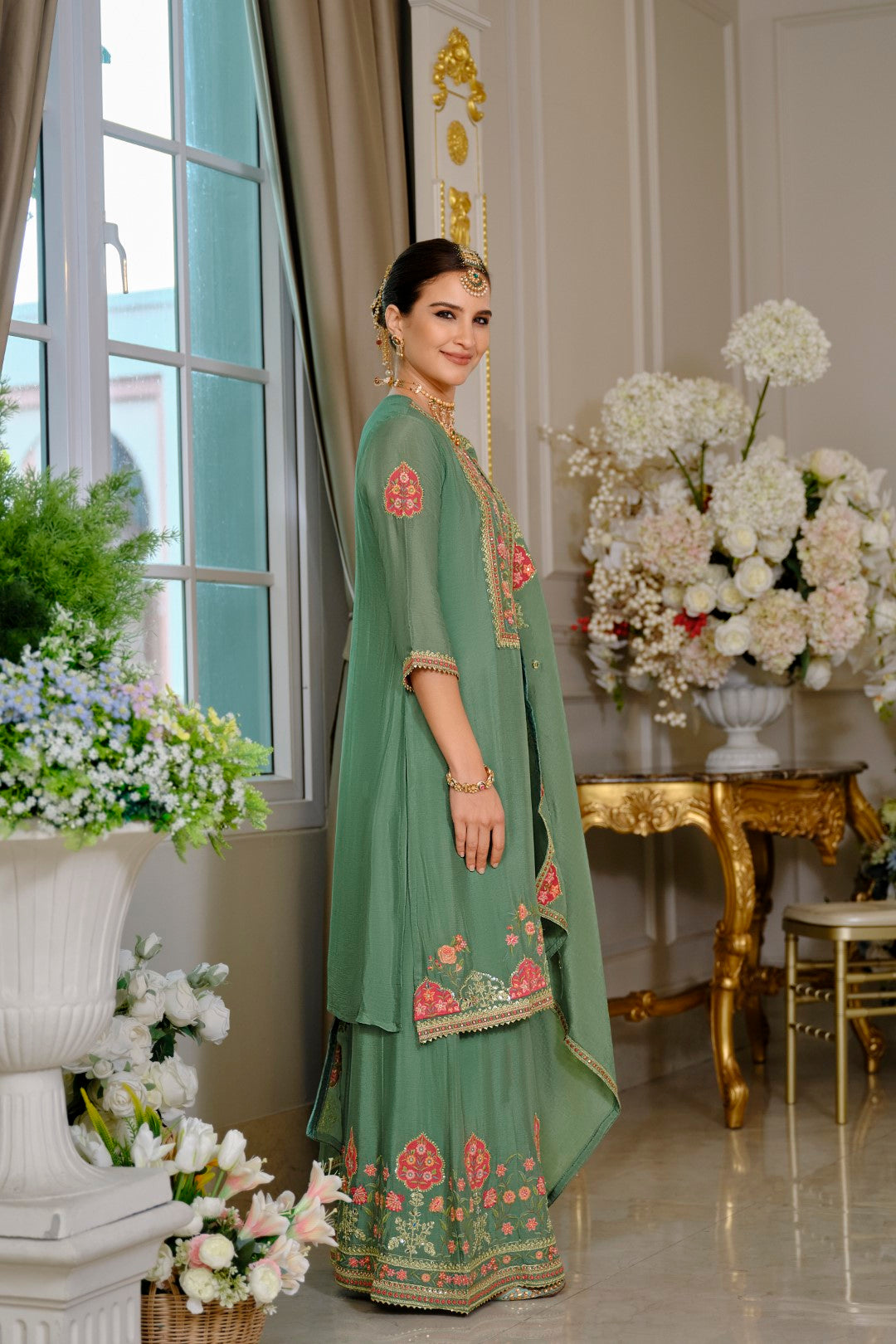 Suryamookhi Fern Embroidery Gharara Suit Set