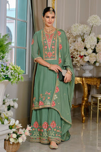 Suryamookhi Fern Embroidery Gharara Suit Set