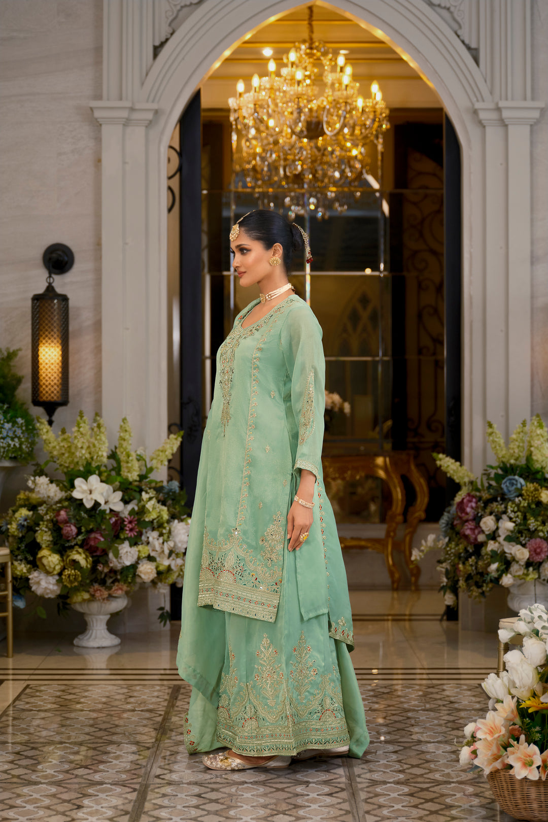 Tansu Fern Full Work  Heavy Gharara Set