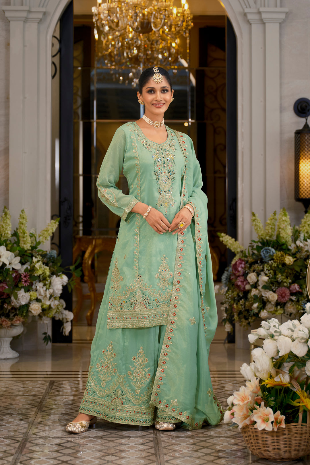 Tansu Fern Full Work  Heavy Gharara Set