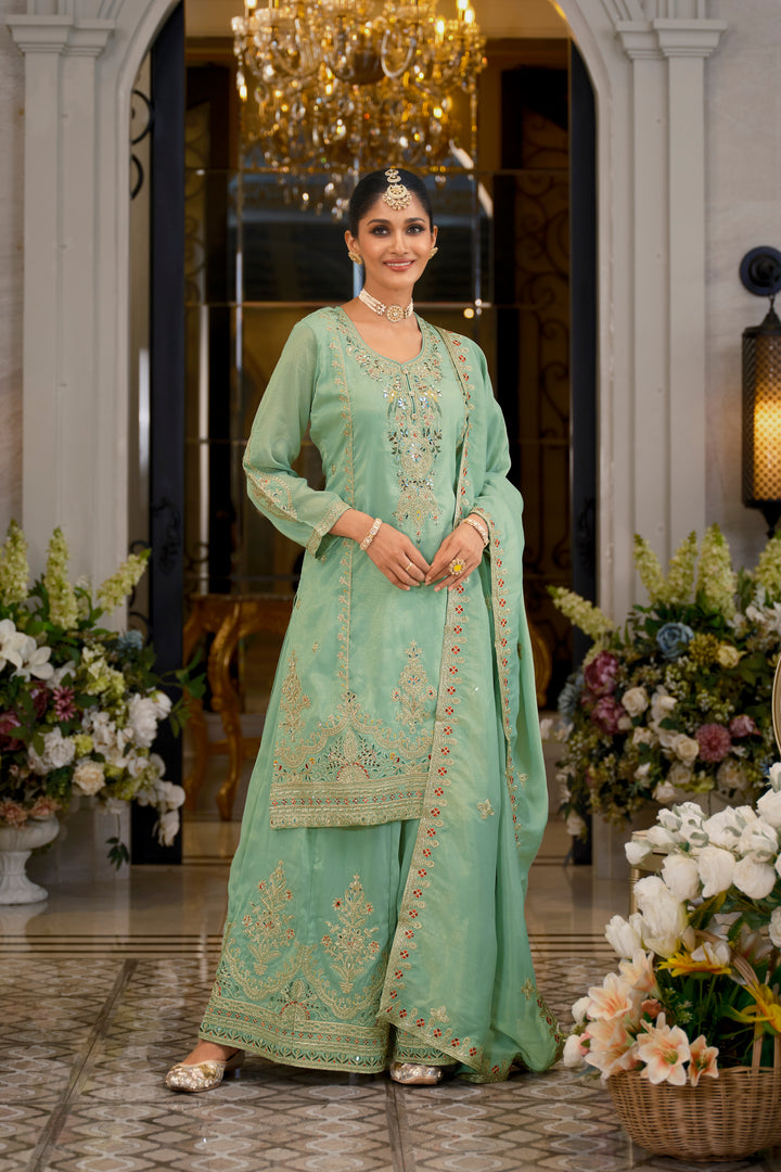 Tansu Fern Full Work  Heavy Gharara Set