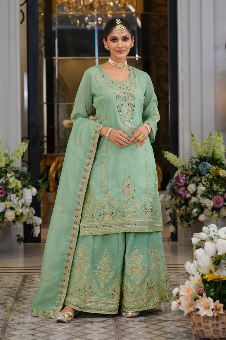 Tansu Fern Full Work  Heavy Gharara Set