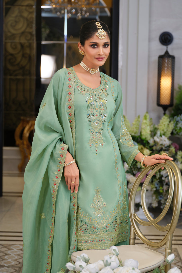 Tansu Fern Full Work  Heavy Gharara Set