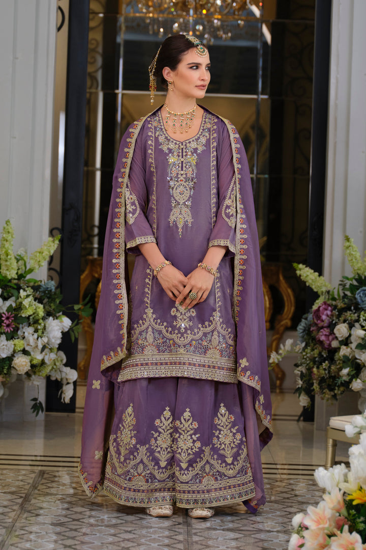Tansu Orchid Full work heavy gharara suit set
