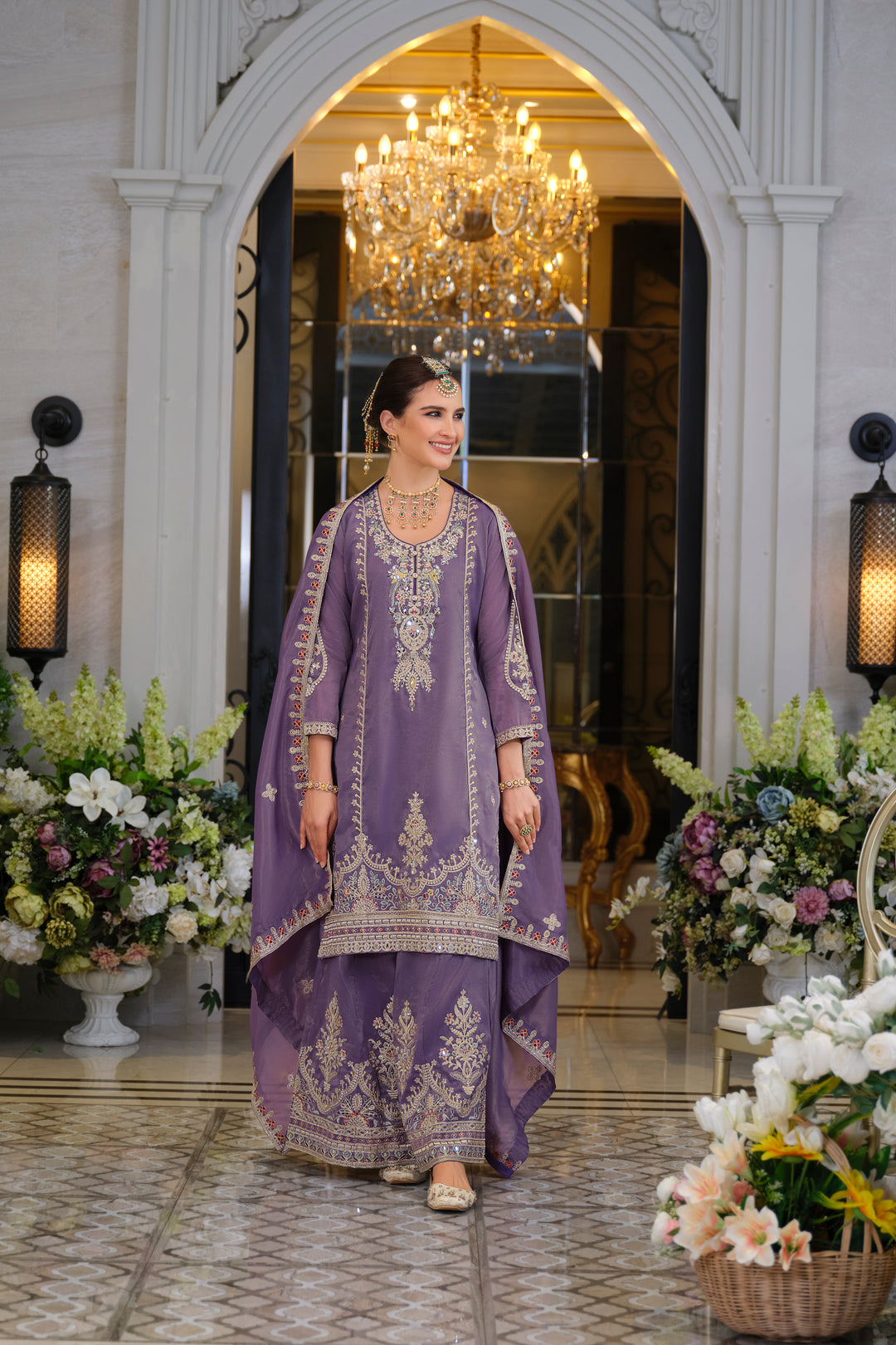 Tansu Orchid Full work heavy gharara suit set