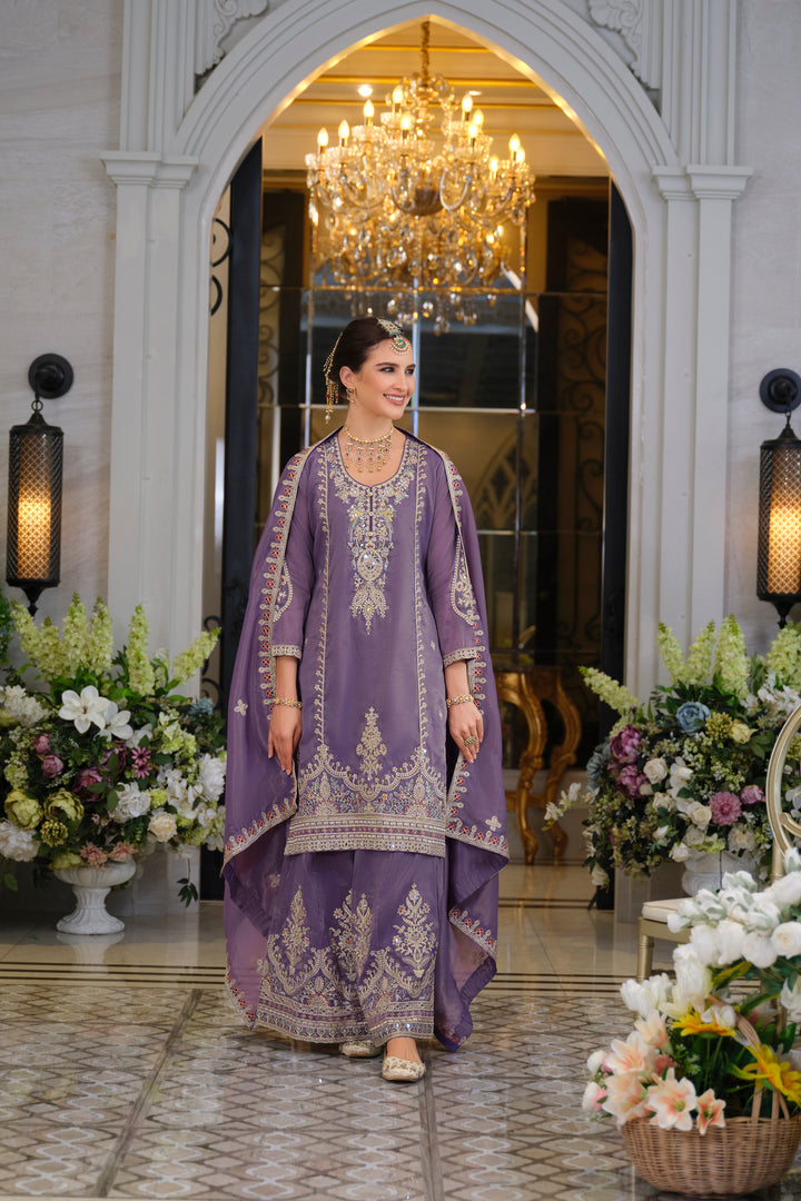 Tansu Orchid Full work heavy gharara suit set
