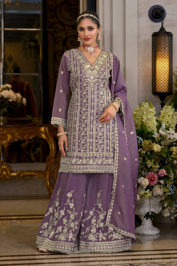 Somwar Orchid Full work Sharara set