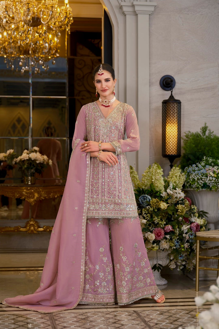 Somwar rose full work gharara suit set