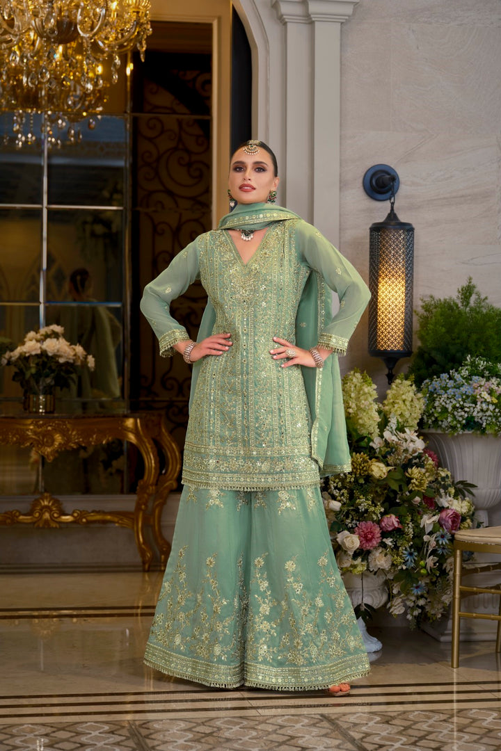 Somwar sage full work gharara set