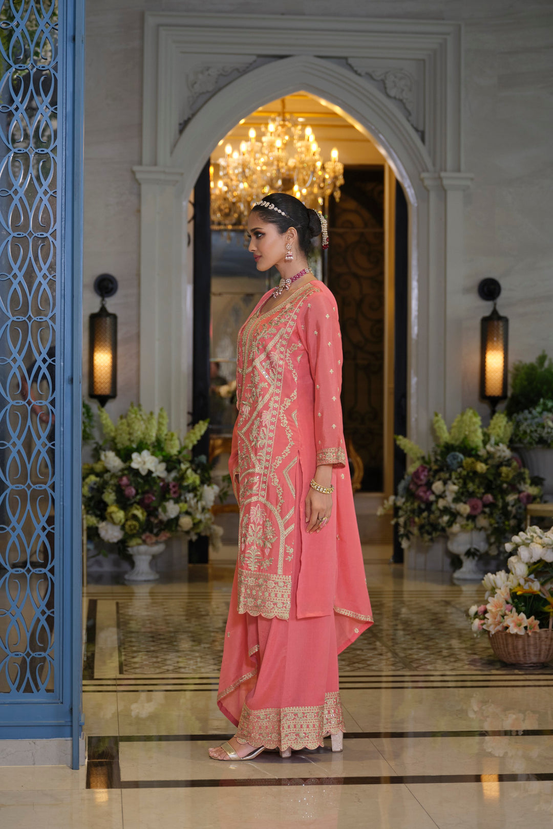 Farz Rose Full Work Heavy Suit set