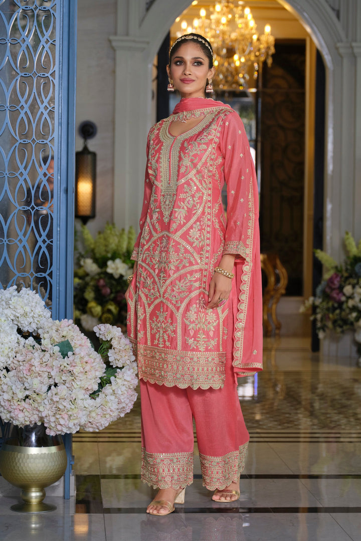 Farz Rose Full Work Heavy Suit set