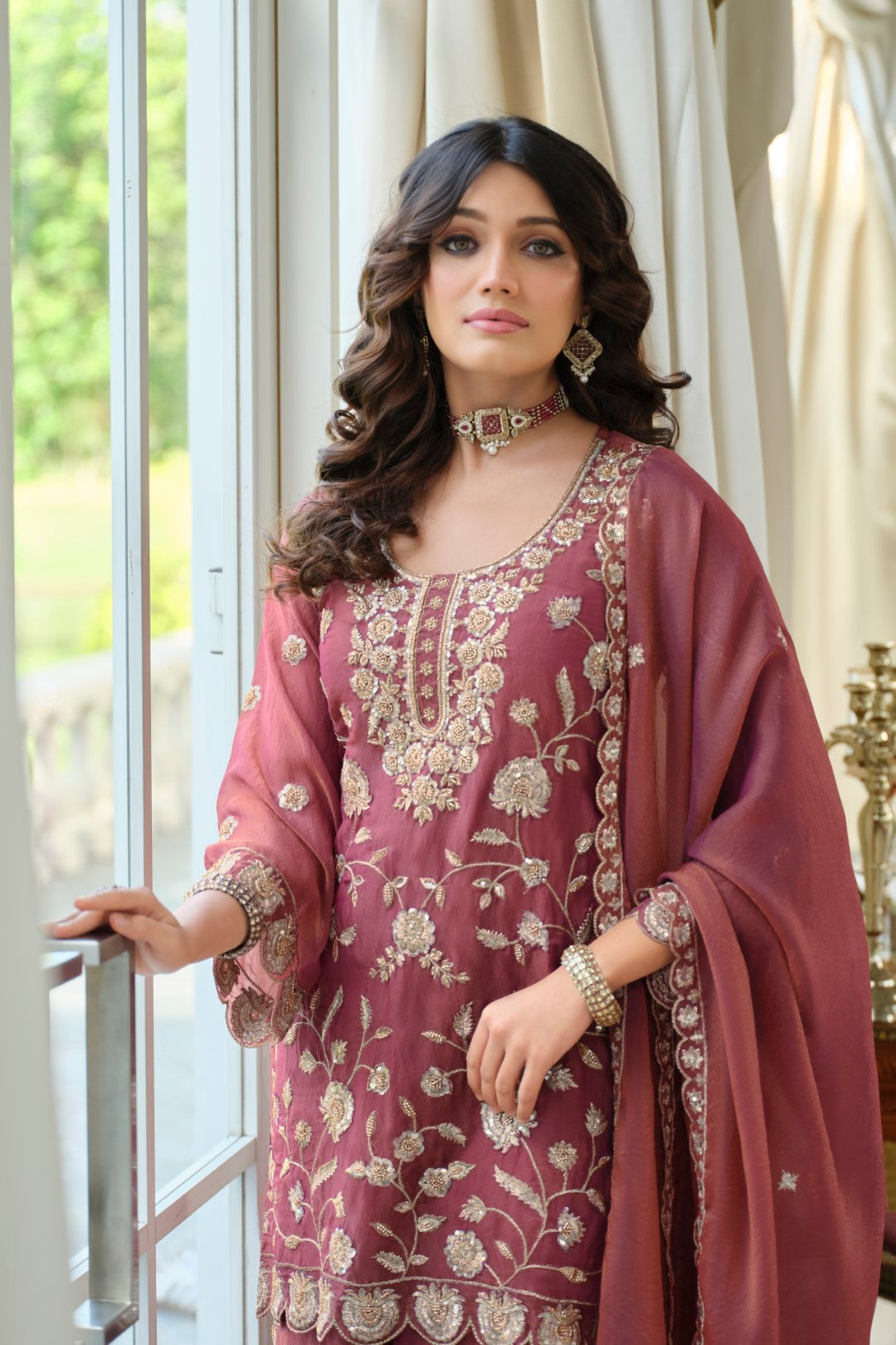 Adab Rouge Full Work Suit Set