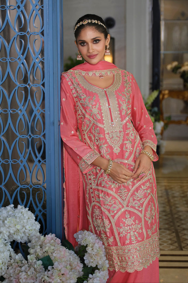 Farz Rose Full Work Heavy Suit set