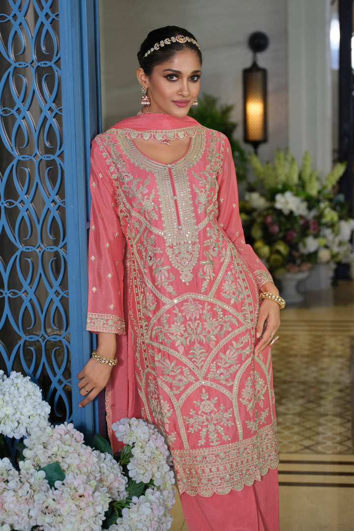 Farz Rose Full Work Heavy Suit set