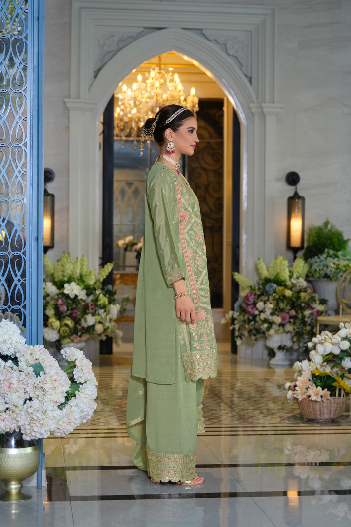 Farz Pista Full Work Heavy Suit Set