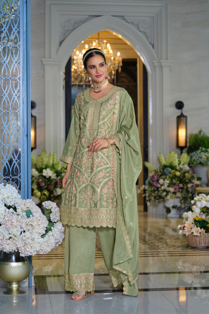 Farz Pista Full Work Heavy Suit Set