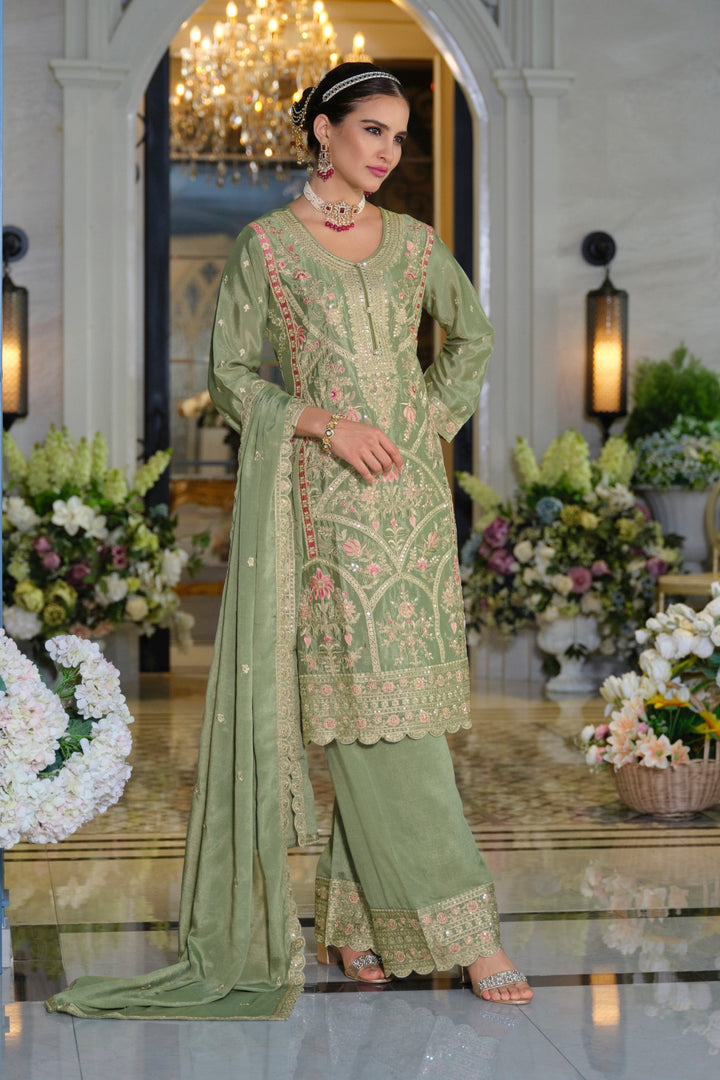 Farz Pista Full Work Heavy Suit Set