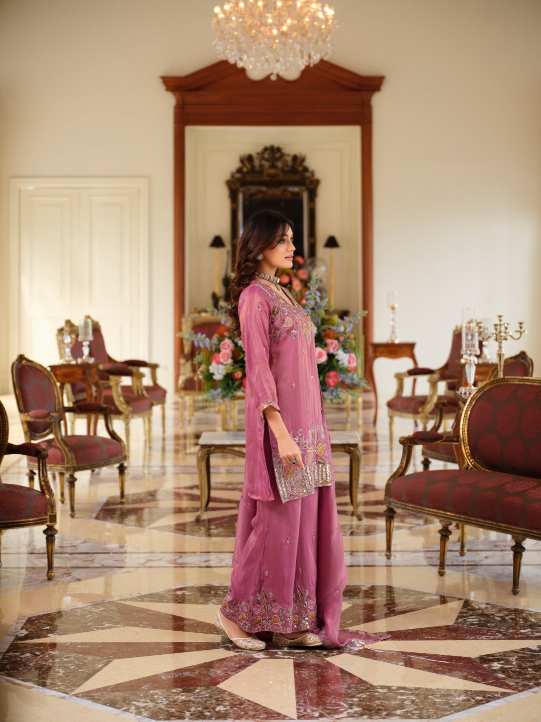 Areesa orchid full work suit set