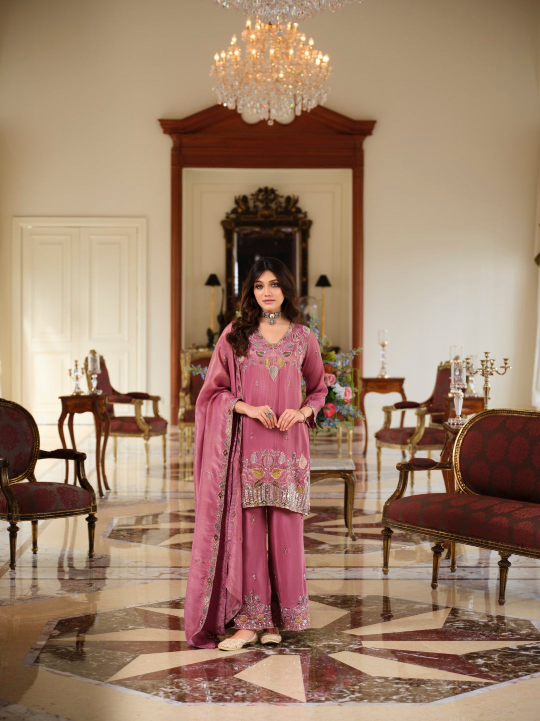 Areesa orchid full work suit set