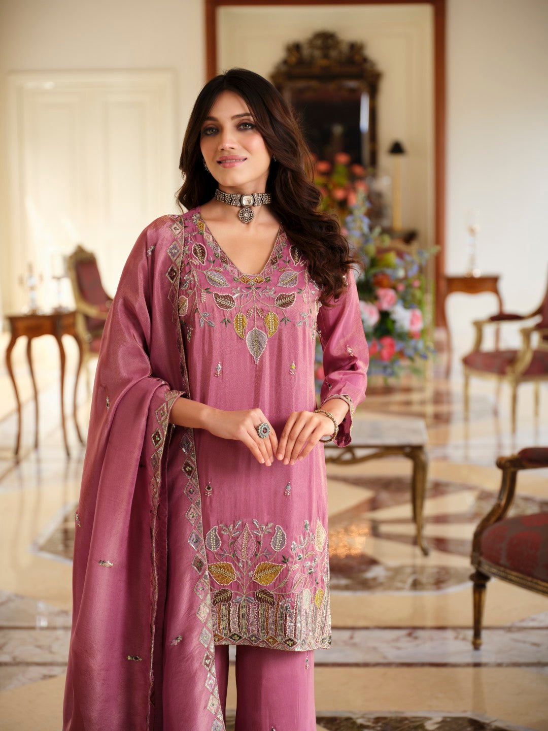 Areesa orchid full work suit set