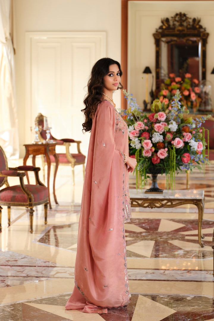 Areesa salmon full work suit set