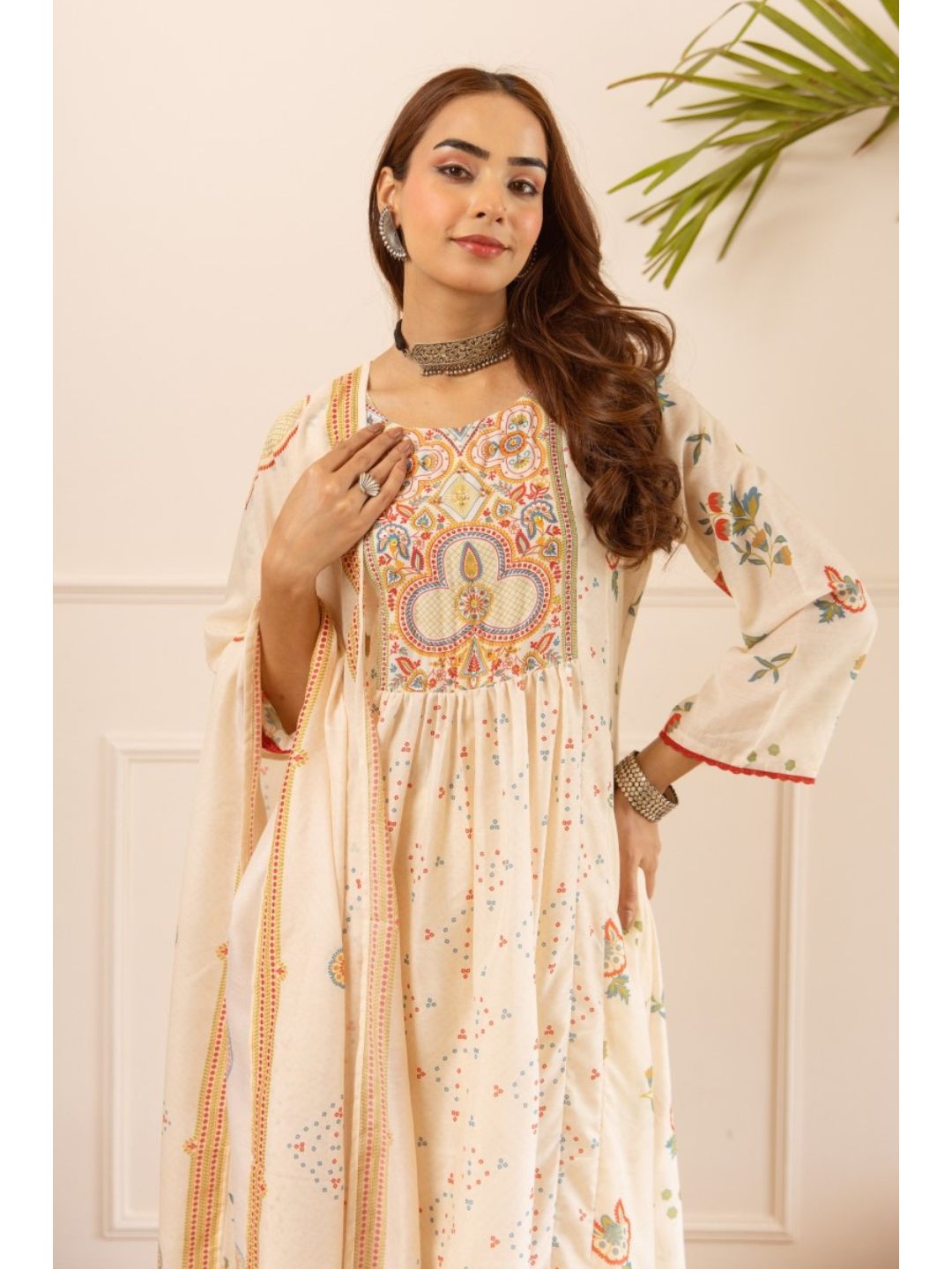 Karen alabaster cotton suit set