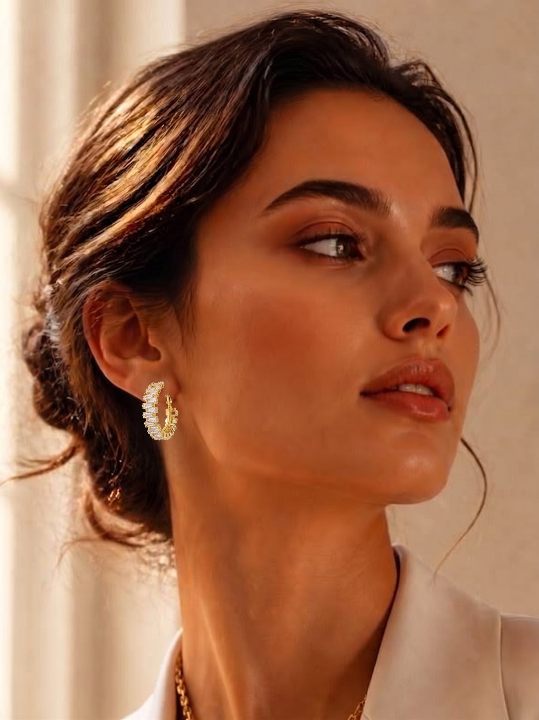 Monstera Baguette Earrings