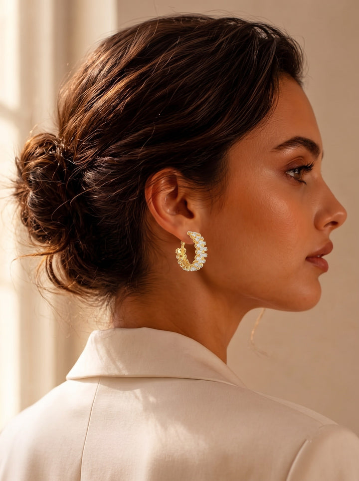 Monstera Baguette Earrings