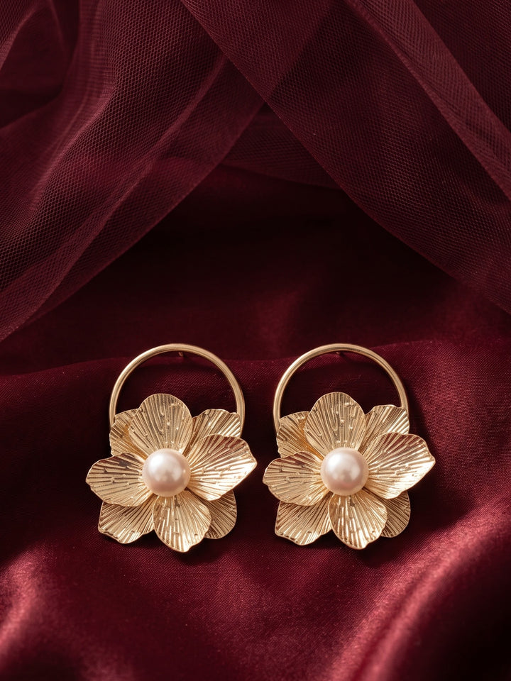 Monstera Pearl Petal Earrings