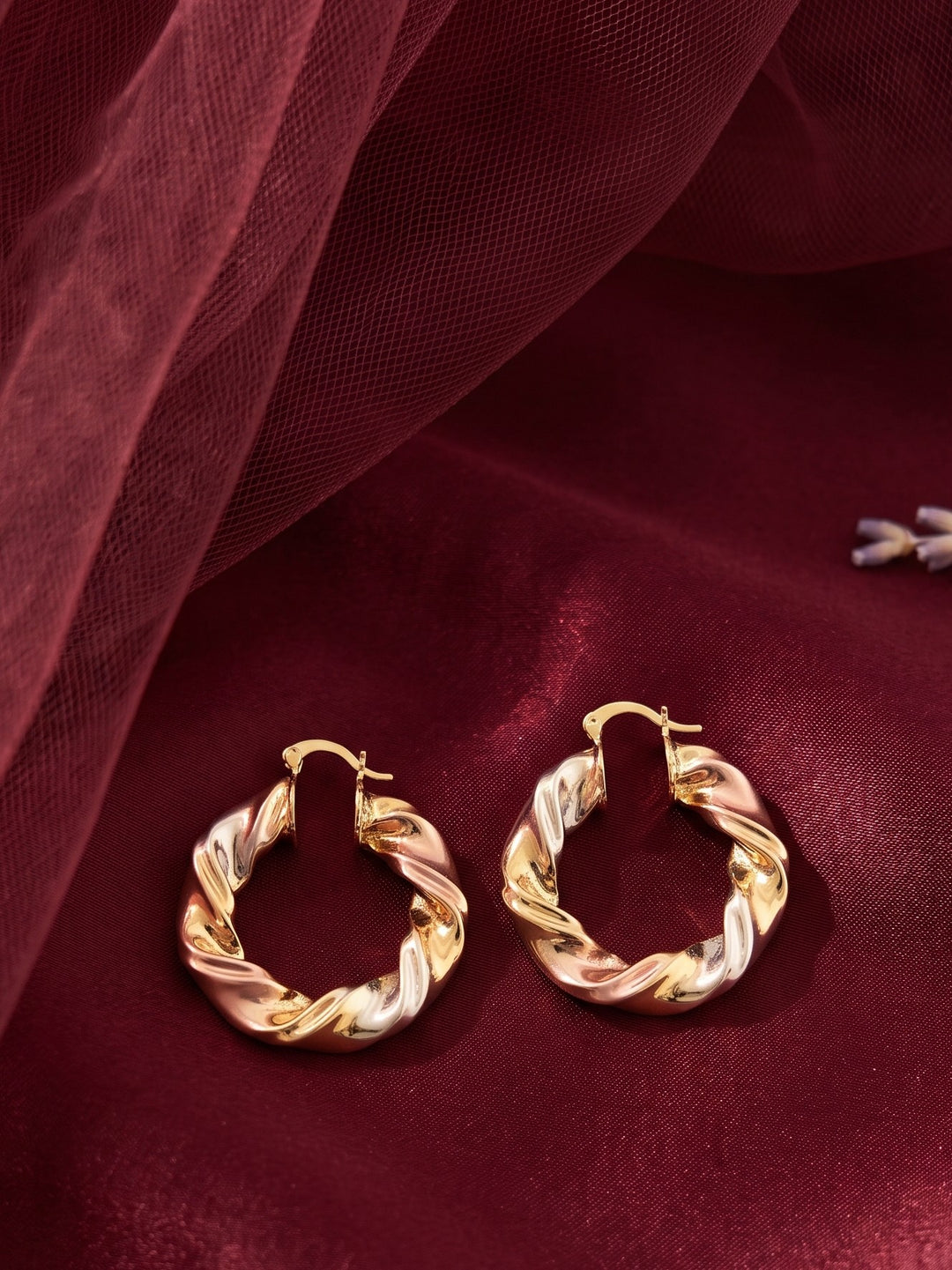Monstera Spiral Hoops Earrings