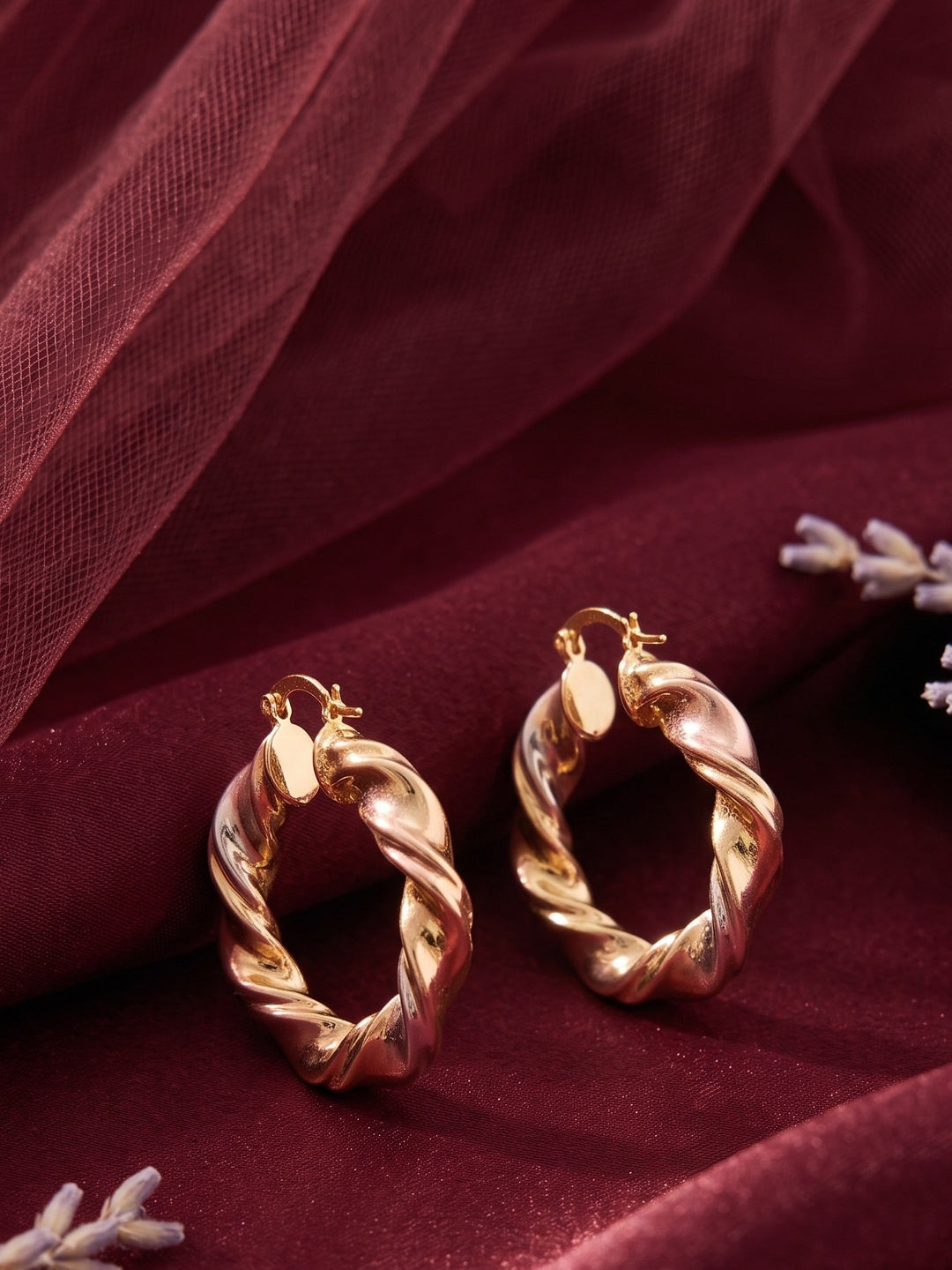 Monstera Spiral Hoops Earrings