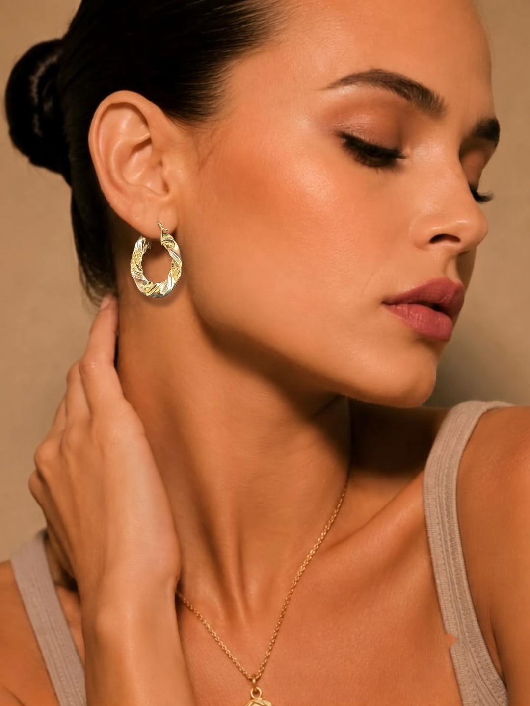 Monstera Spiral Hoops Earrings