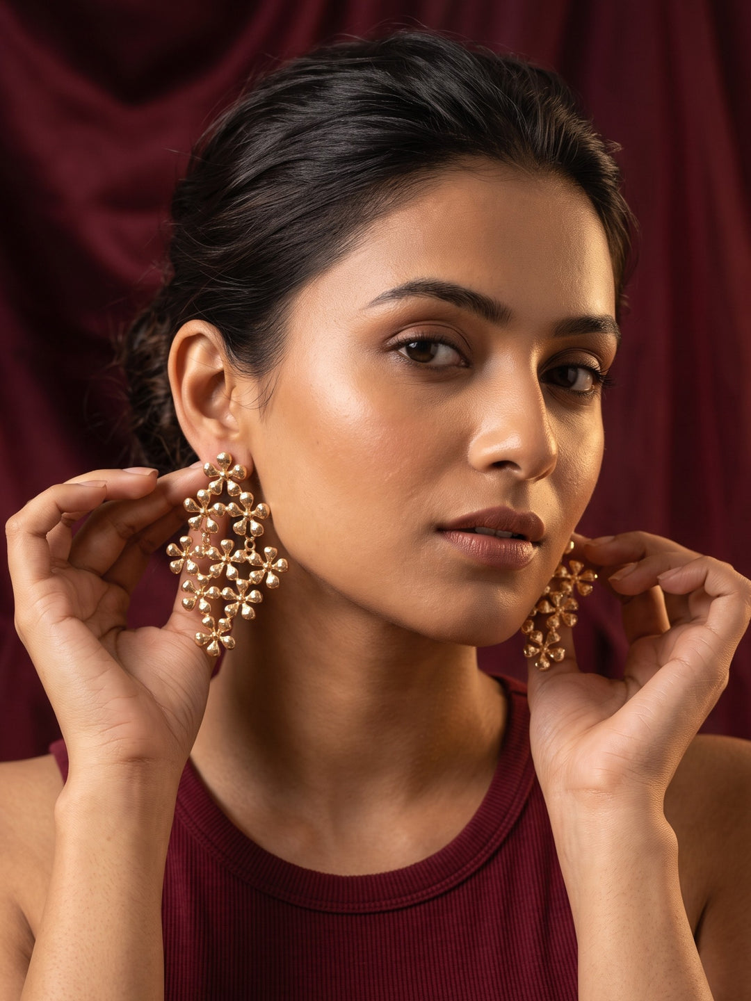 Monstera Garden Layered Earrings