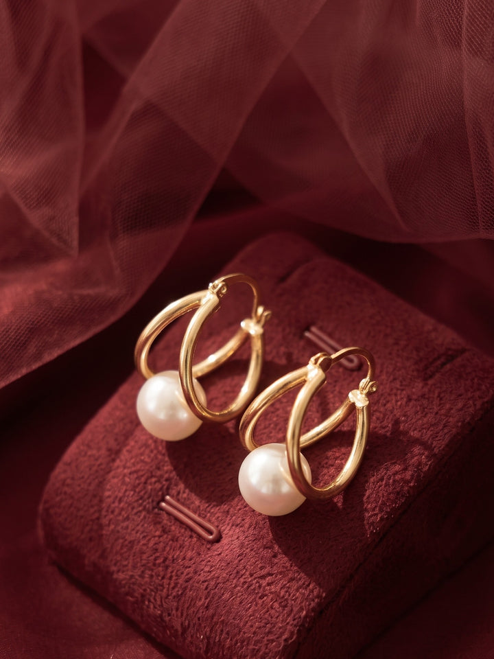 Monstera Pearl Embrace Earrings