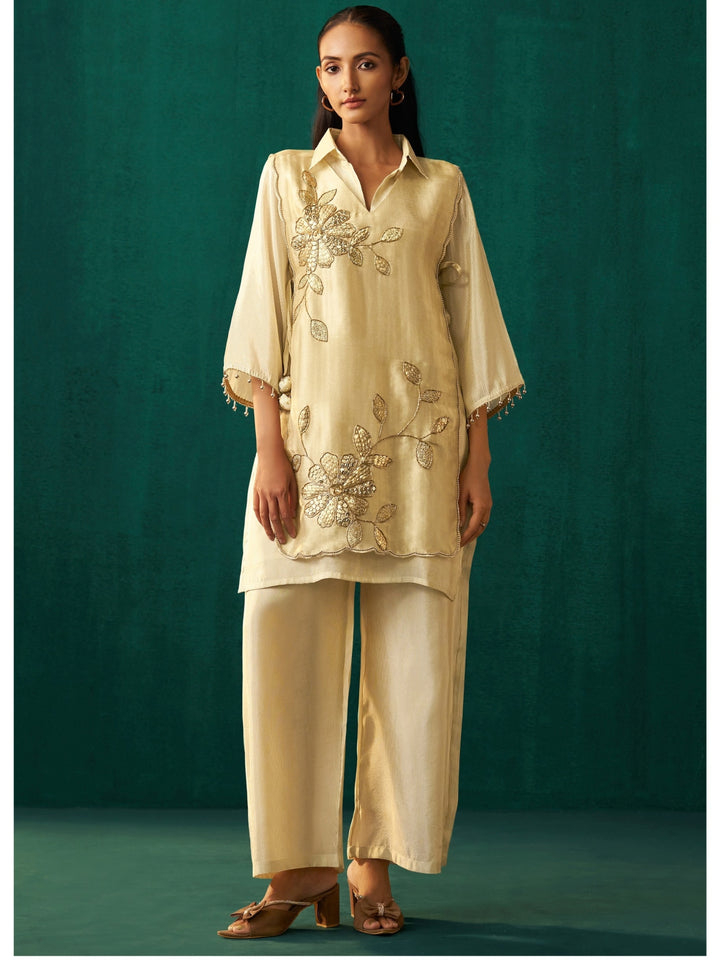 Elini Daisy Handwork Bib Style Festive Co-Ord Set