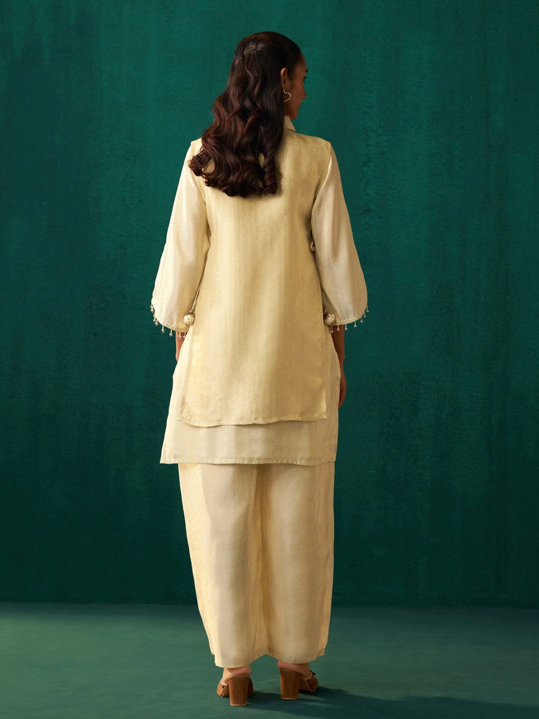 Elini Daisy Handwork Bib Style Festive Co-Ord Set