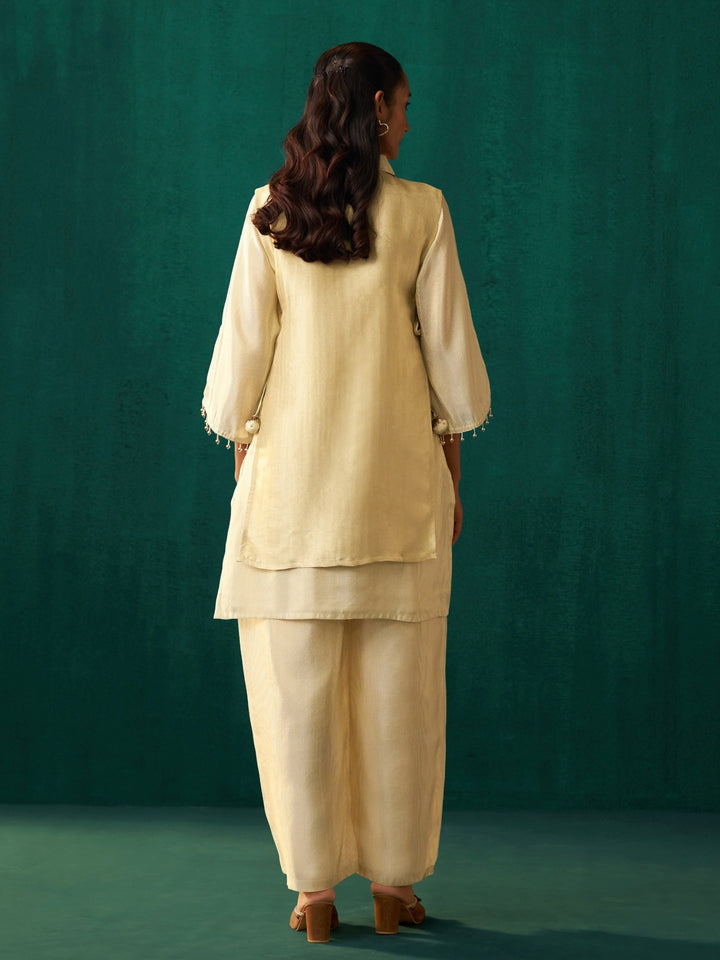Elini Daisy Handwork Bib Style Festive Co-Ord Set