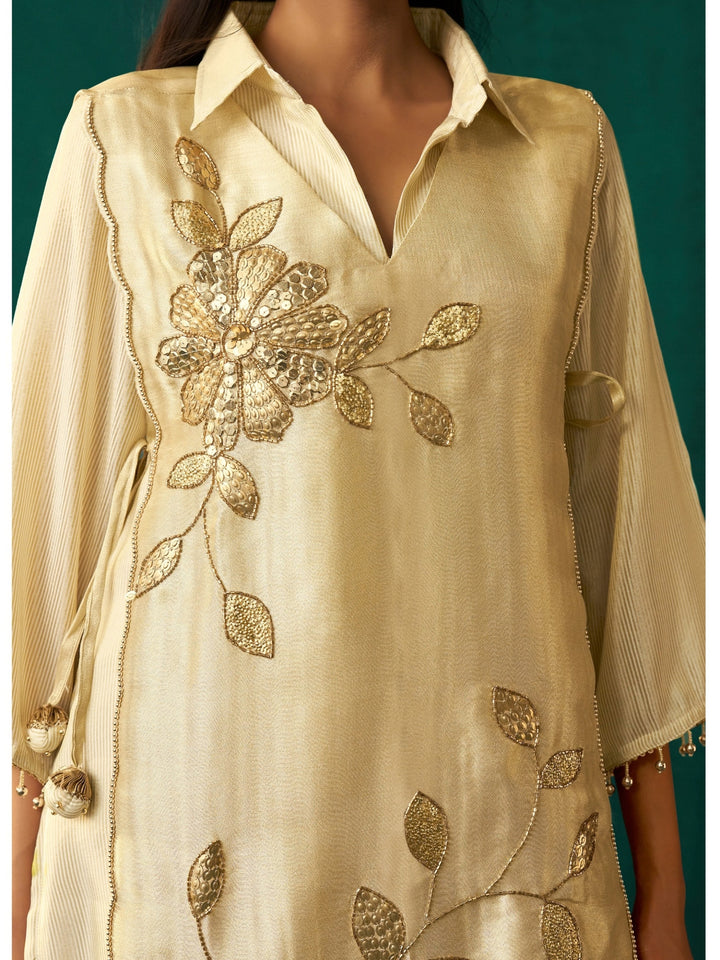 Elini Daisy Handwork Bib Style Festive Co-Ord Set