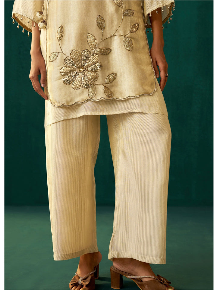Elini Daisy Handwork Bib Style Festive Co-Ord Set
