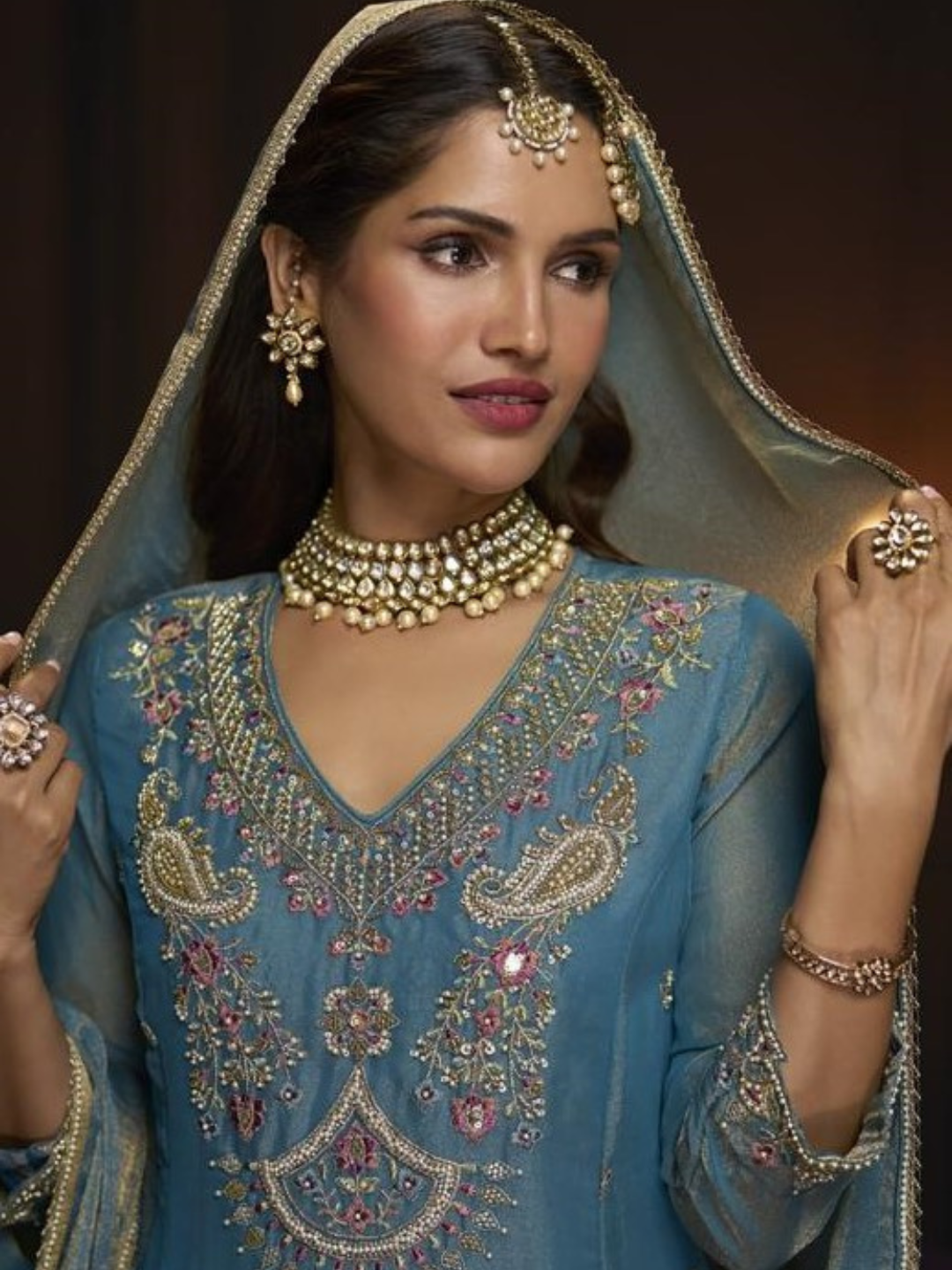 Haniya ocean full work Gharara set