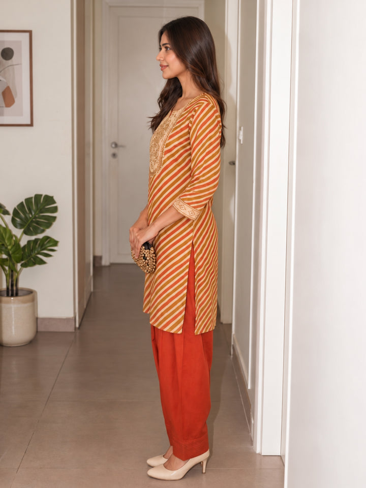 Lipi Kesar Work Farshi Co-Ord Set