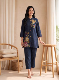 Gaur Galaxy Embroidery Cotton Co-Ord Set