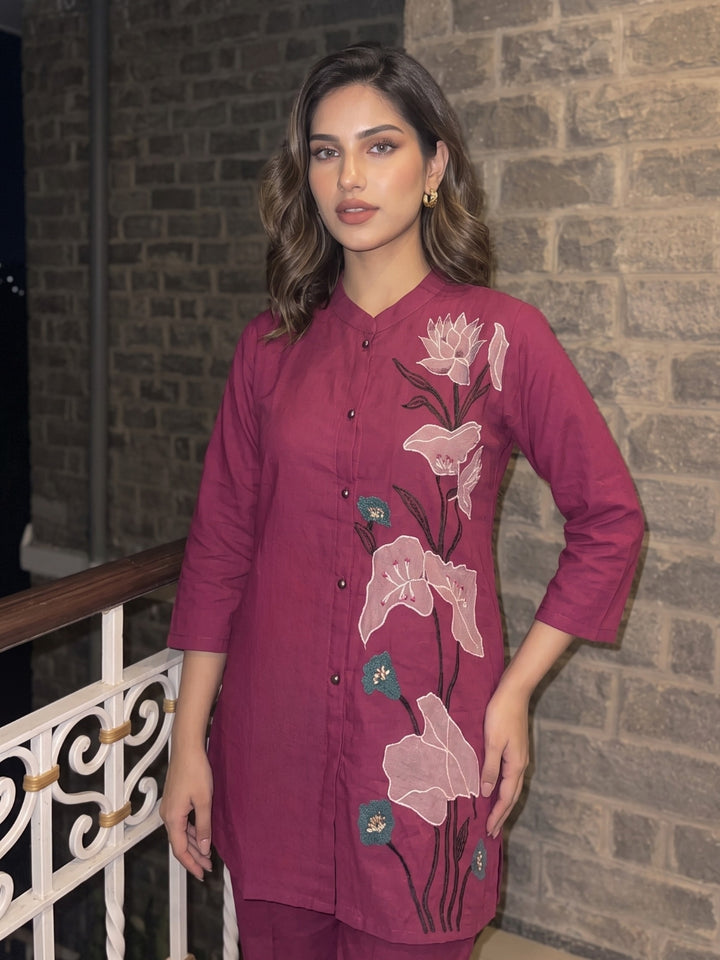 Gaur Taffy Embrodiery Co-Ord Set