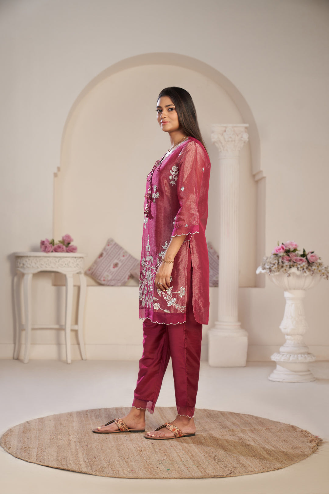 Anumeha Rose Glow Embroidered co-ord set