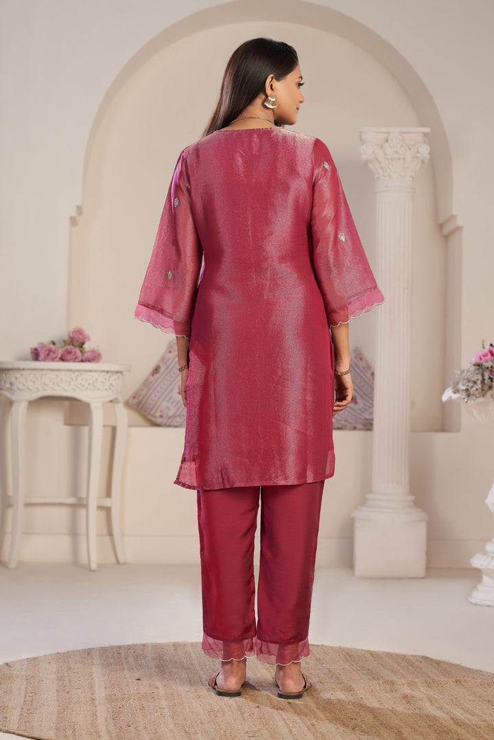 Anumeha Rose Glow Embroidered co-ord set