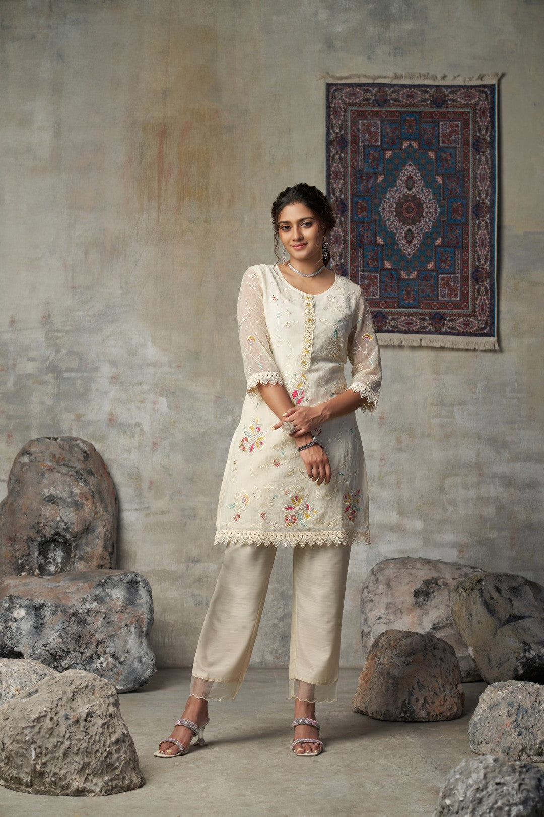 Anumeha daisy full work co-ord set